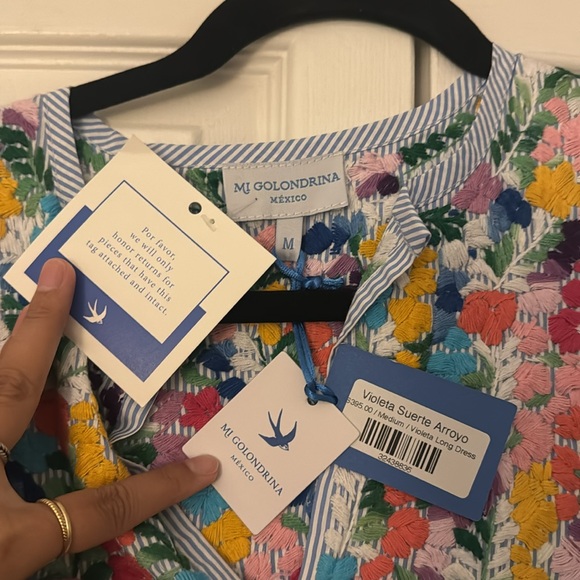 NWT Mi Golondrina VIOLETA LONG DRESS, medium - Picture 7 of 7